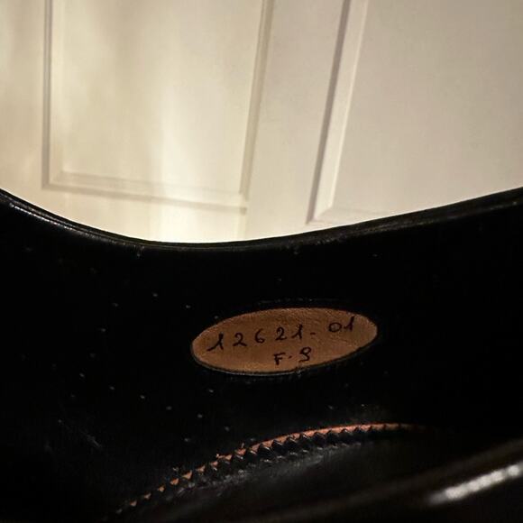 US Size 10 Santoni Black Leather CapToe Goodyear Oxfords - Picture 10 of 14